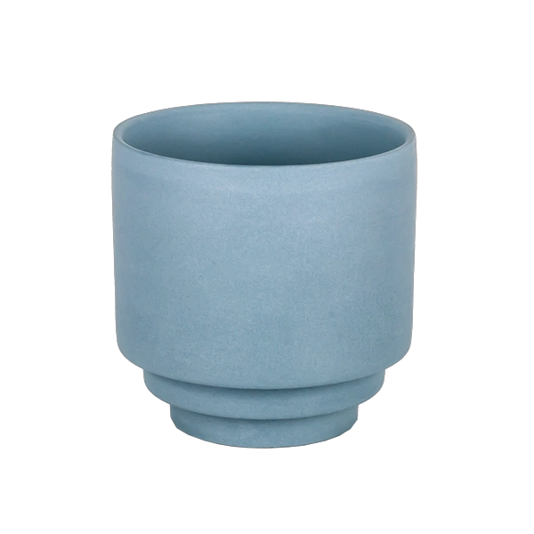 matte blue candle jar