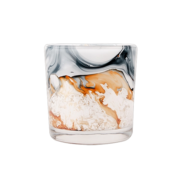 swirl glass candle glass