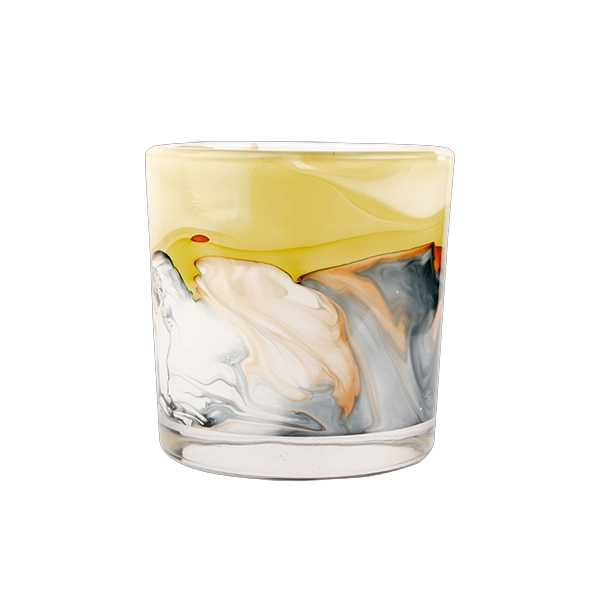 swirl glass candle glass