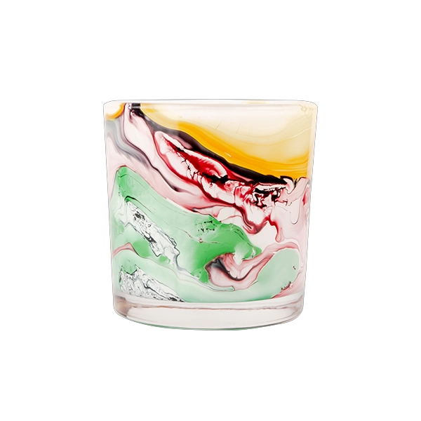 swirl glass candle glass