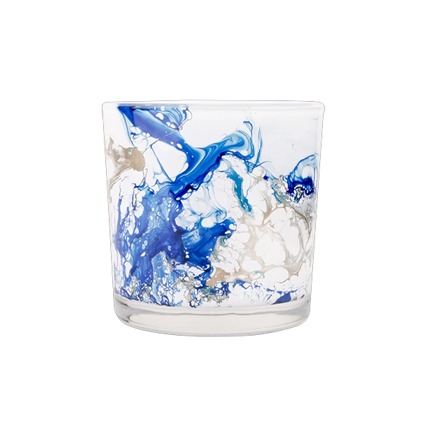 swirl glass candle glass