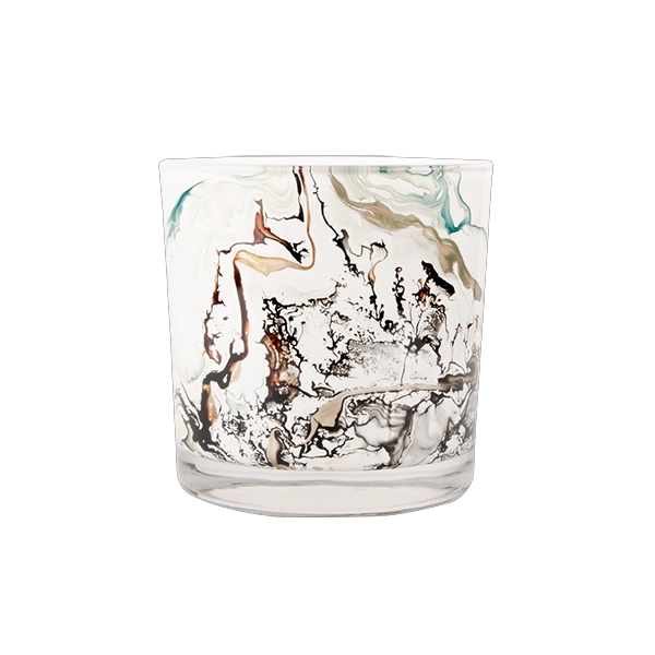 watercolor glass candle jar
