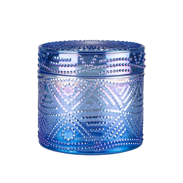 empty glass candle jar with lid