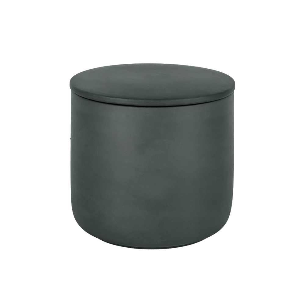 Classic Matte Black Ceramic Clay Candle Vessel With Lid