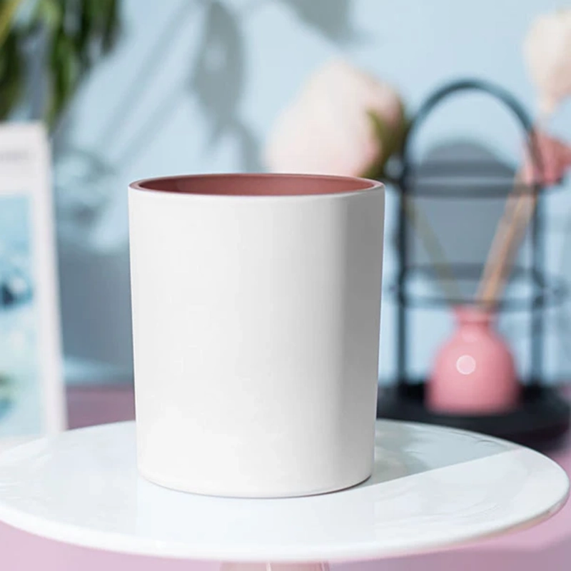 OEM frosted glass candle jars with lids
