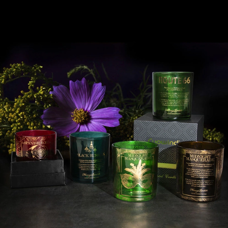 Custom logo glass diffuser jars with sticks