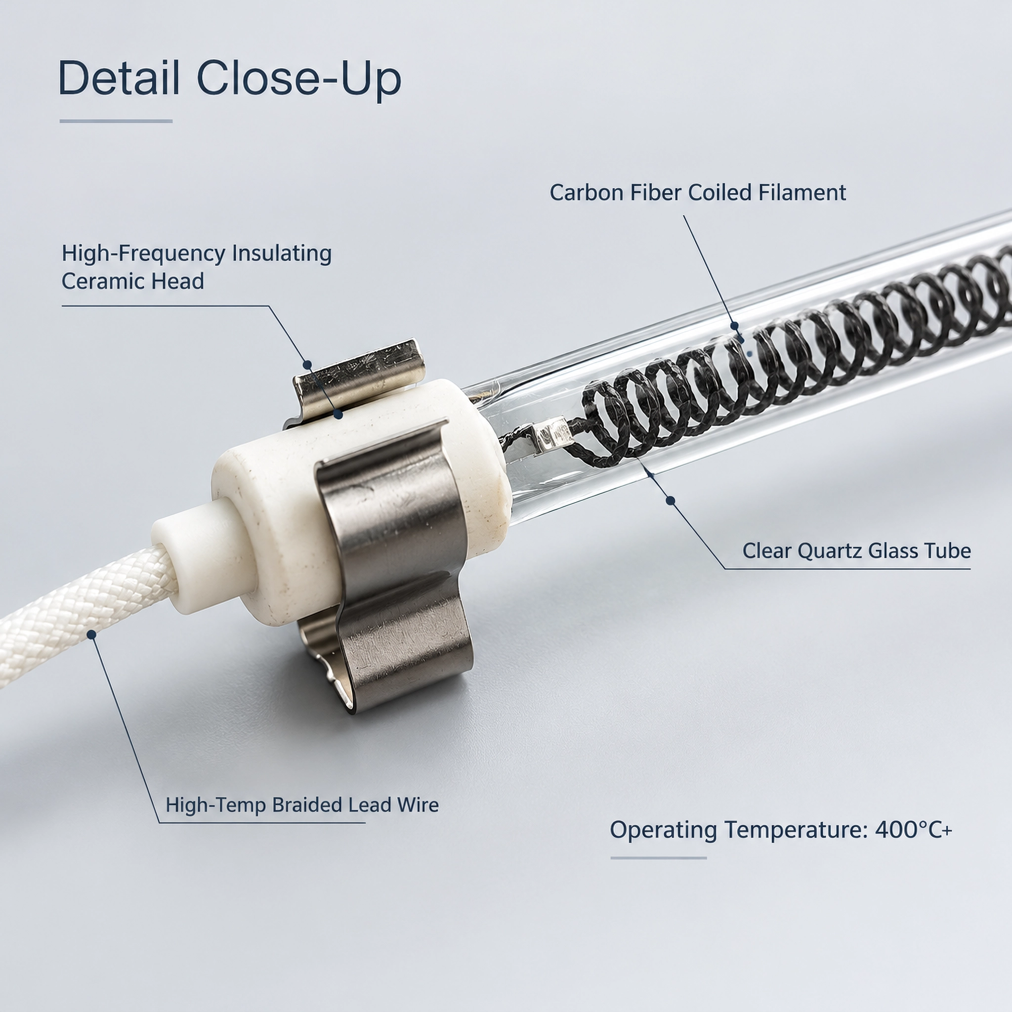 Custom 600W 220V Carbon Fiber Infrared Heating Lamp - Medium-Wave IR Emitter Tube for Sauna