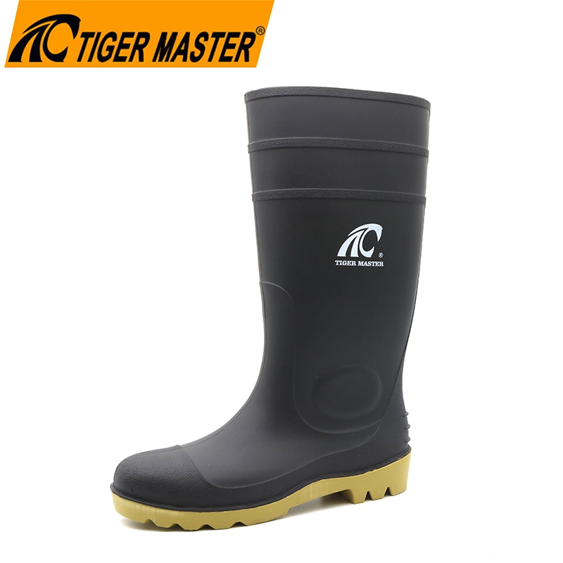 China GB06 Antiderrapante biqueira de aço impermeável à prova de punção botas de chuva de segurança em pvc CE fabricante GB06 Antiderrapante biqueira de aço impermeável à prova de punção botas de chuva de segurança em pvc CE