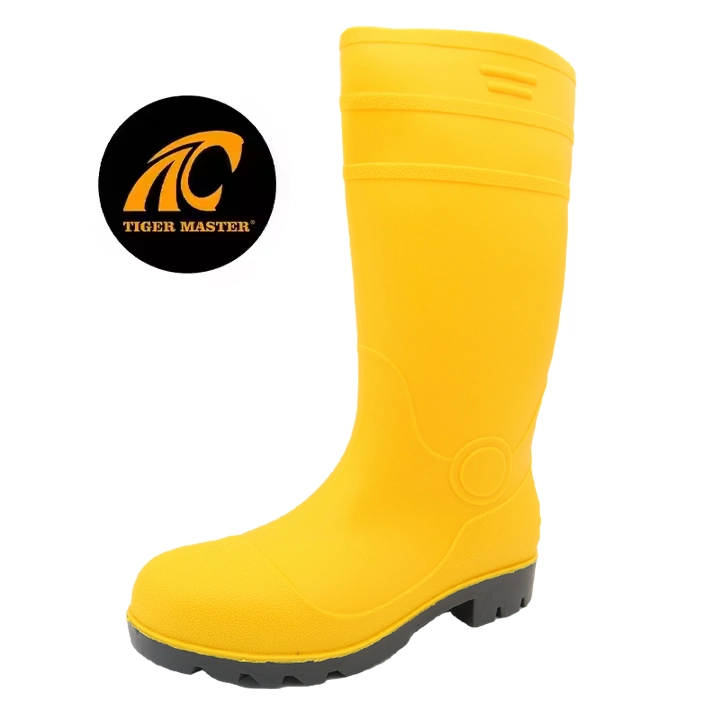 porcelana GB42 Steel Toe Puncture Proof Black PVC Safety Rain Boots for Construction - COPY - 59sm3i fabricante GB42 Steel Toe Puncture Proof Black PVC Safety Rain Boots for Construction - COPY - 59sm3i
