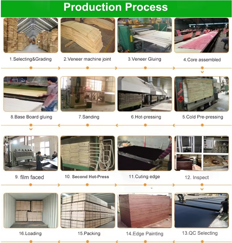 Black Film Faced Phenolic Plywood Waterproof Construction Formwork Shuttering Board