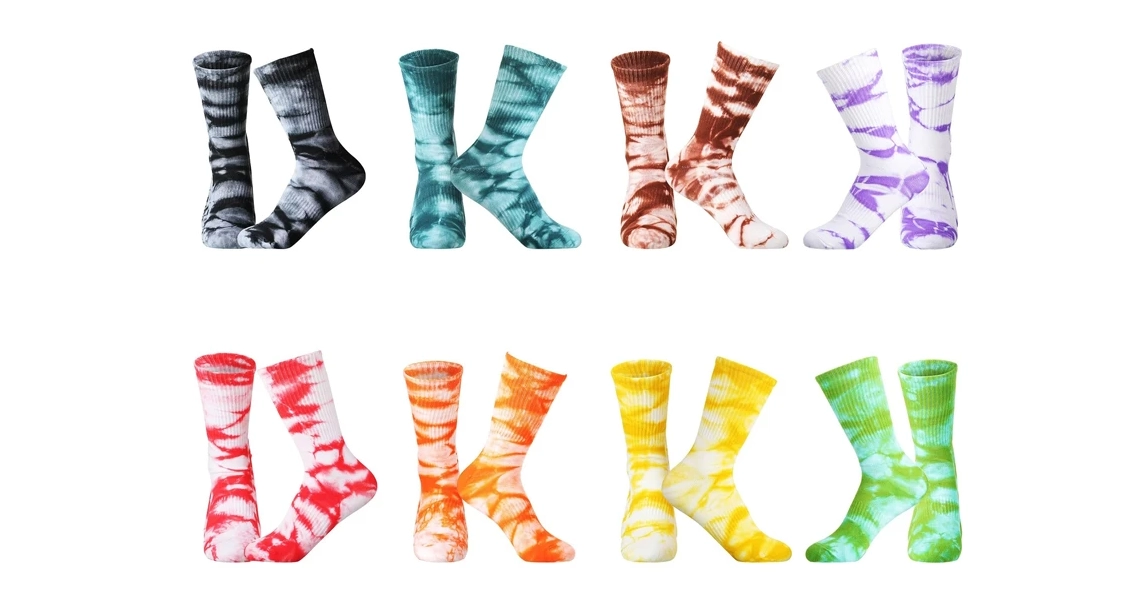 Les chaussettes vibrantes Tie-Dye de Jixingfeng stimulent l'innovation sur les marchés de gros mondiaux