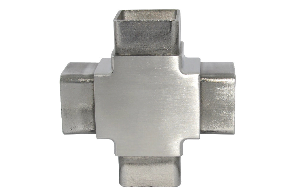 304 Connettore a tubo quadrato a 4 vie in acciaio inox 40 * 40mm