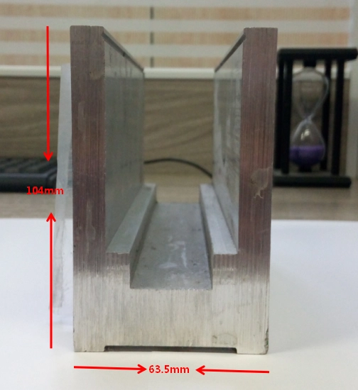 Arquitectura pasamano satén anodizado sistema U-canal profundo y superficial con rodillo de esmaltar Junta para 1\/2 pulgada vidrio