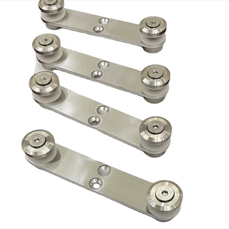 Brushed Stainless Double Arm Post Mounted Glass Spider Fitting