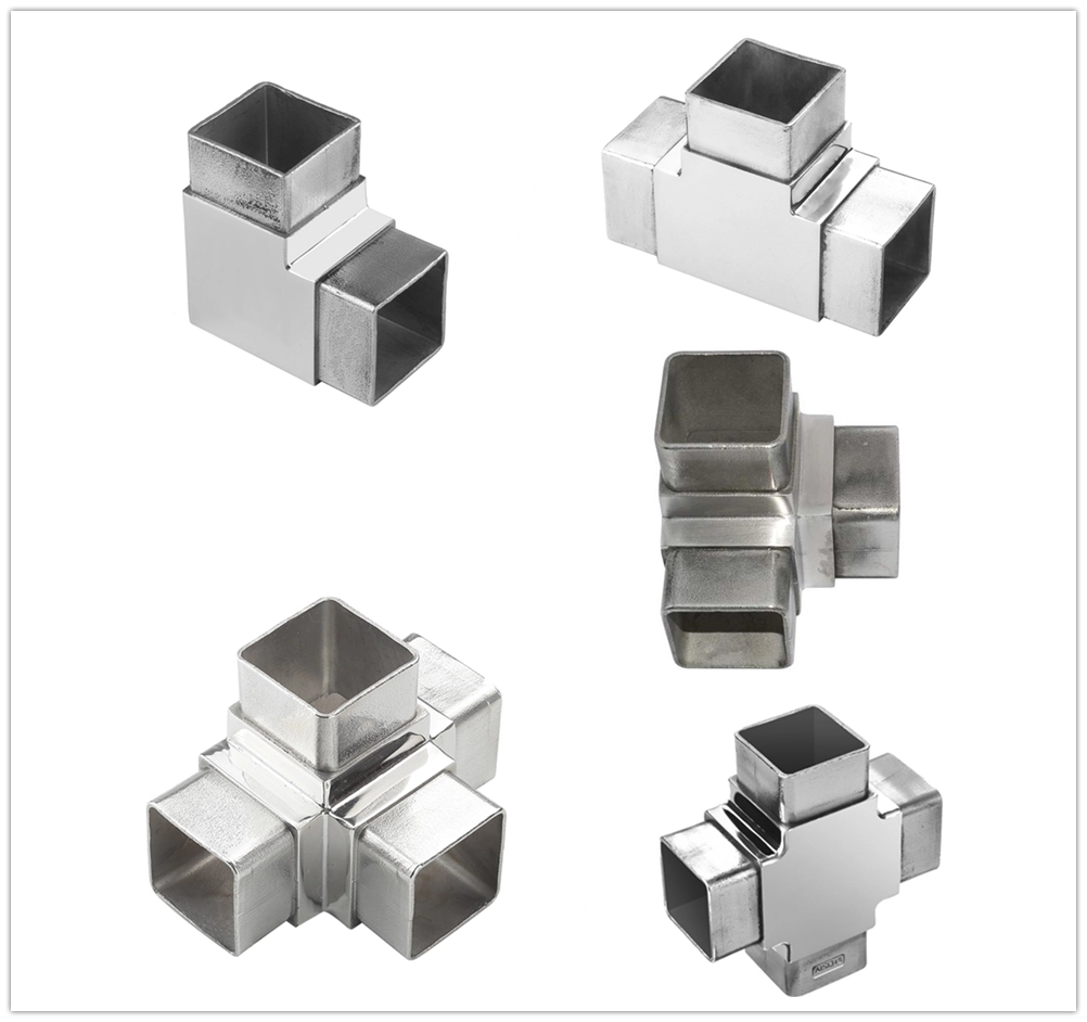 Stainless Steel Pipe Fitting 40mm/50mm Square Tube Connectors