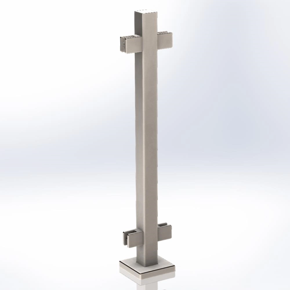 Postes de barandilla cuadrada 50x50mm acero inoxidable 316, cerca de pasamanos de barandilla de cristal