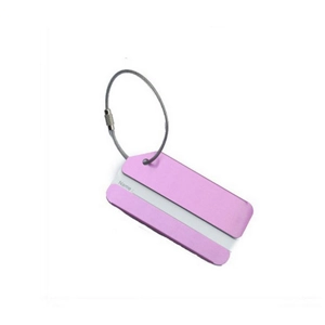 China metal luggage tag with steel loop manufacturer