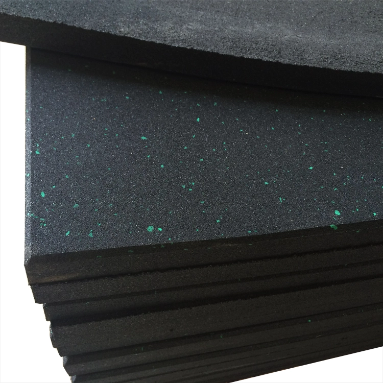 China New type easy install toothless floor mat non-toxic glue rubber fitness mat interlocking Gym rubber floor tile for sale manufacturer