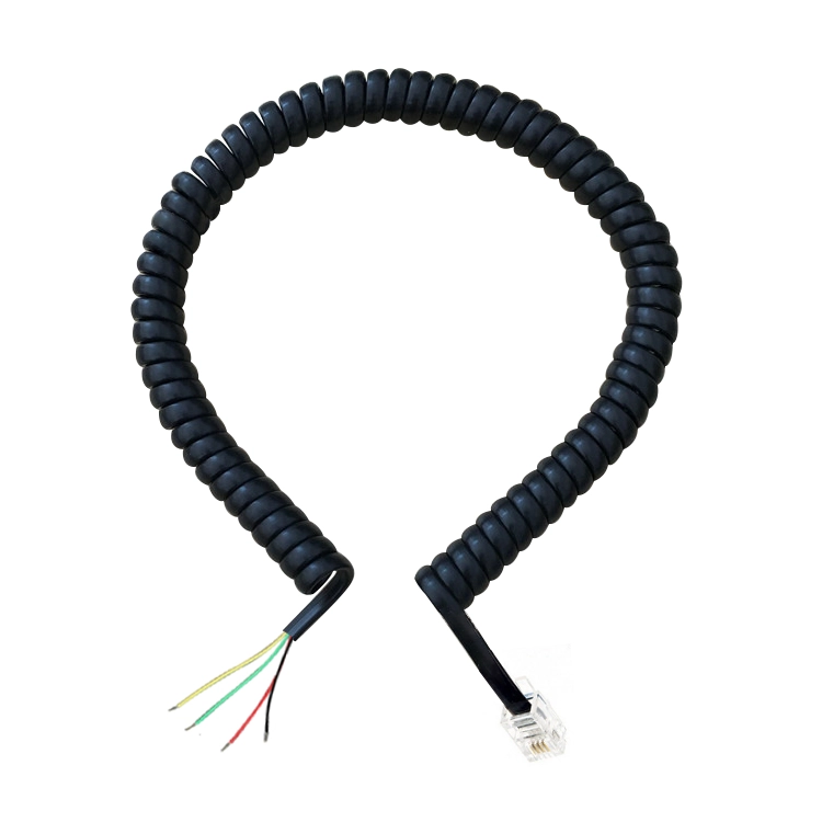 4-adriges 6-adriges RJ9 RJ10 RJ11 RJ12 4P4C 6P4C 6P6C modularer Stecker, flaches Telefon-Spiralkabel, Telefon-Spiralkabel