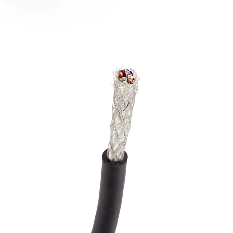 Câble RJ45 de blindage noir CAT5E à 8 conducteurs vers un câble pvc mâle femelle M8 M12