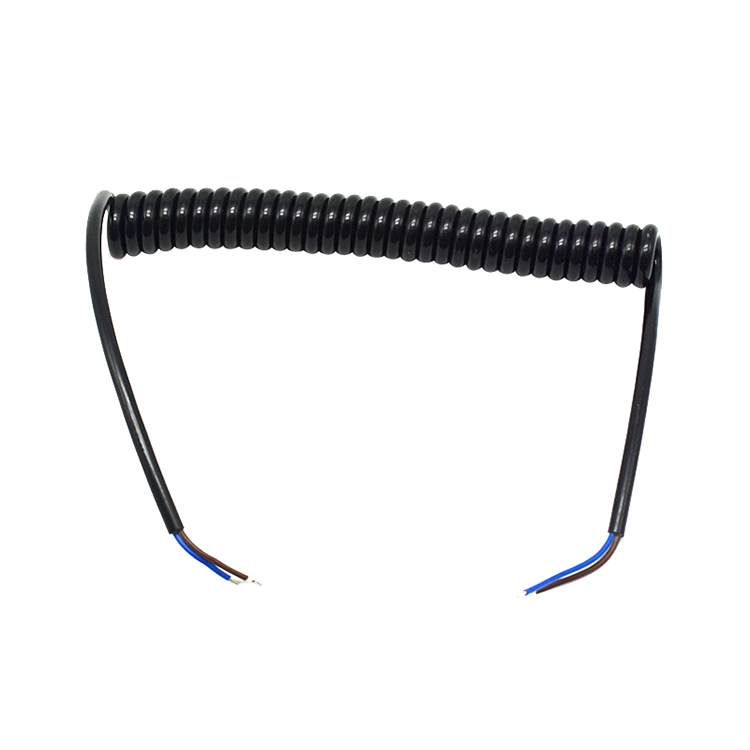Bobine de blindage en PVC noir 6 bobine de 22 AWG noyau fermé câble spiralé de 100 mm de longueur