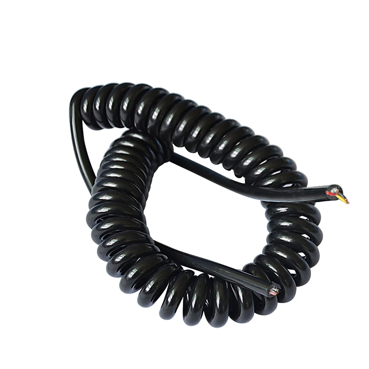 Fabrikangebot 18 AWG verzinntes Kupfer 10-adriges 12-adriges TPU-Spiralkabel mit großem Durchmesser, Lieferant von PUR-Spiralkabeln