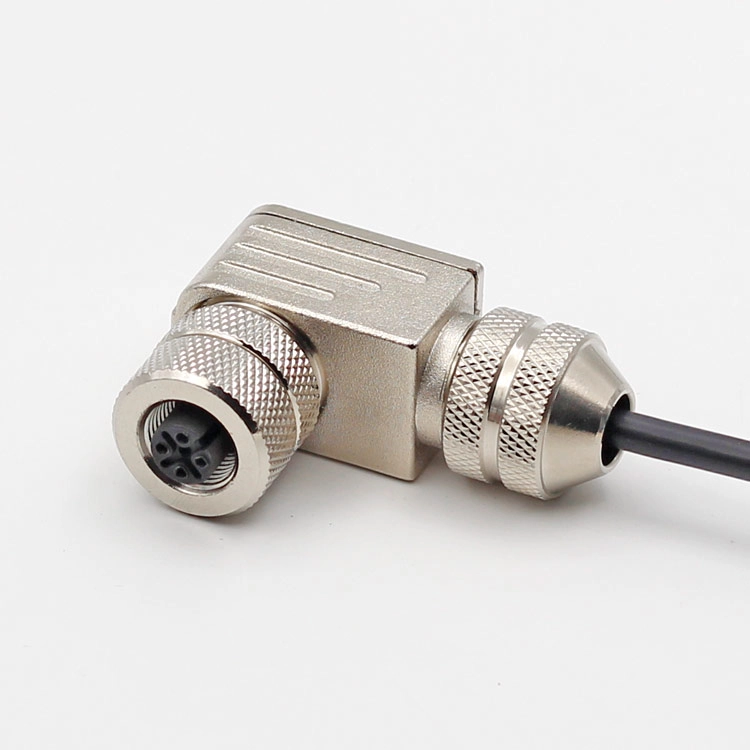 Złącze M12 3 4 5 8 Złącze kątowe z wtyczką metalową 12 pinowe wodoodporne IP67