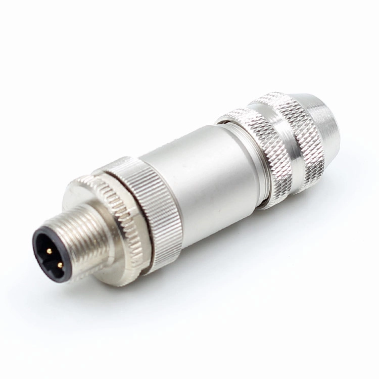 Zestaw z metalową osłoną kątową M12 3 4 5 8 pinowe złącze wodoodporne