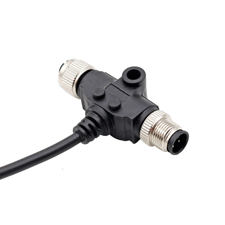M12 female adapter with cable,M12 T connector, female M12 Splitter cable