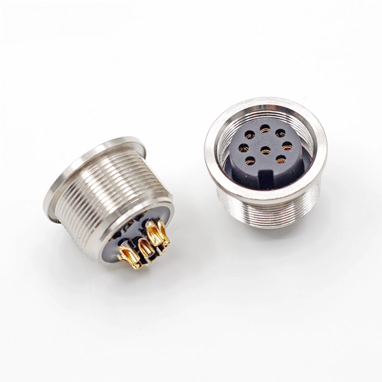 Conector M16 2 3 4 5 6 7 8 12 14 16 19 Conector hembra de montaje en panel de 24 clavijas