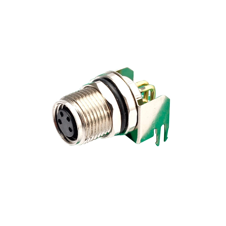M8 3 4 5 6 Montaggio a pannello a 8 pin Connettore angolare a 90 ° con presa per montaggio su PCB