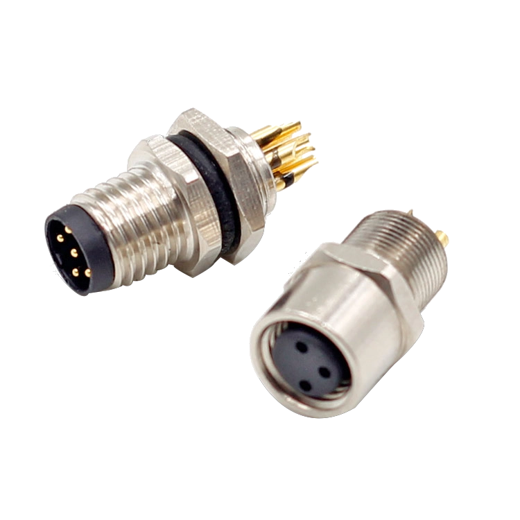 M8 3 pin 4 pin 5 pin 6 pin male female straight solder type panel mount connector