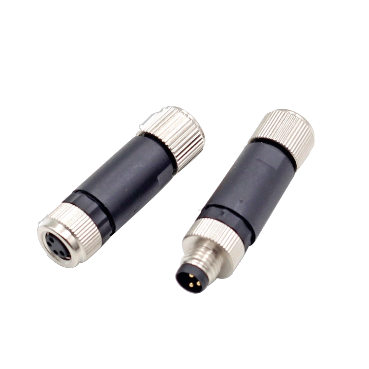 M8 3 pin 4 pin A B D code assembly connector screw type connector