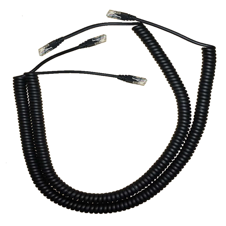 RJ9 4-rdzeniowy kabel spiralny 4P4C Dostawca z Chin, producent kabli cewkowych RJ11 6p4c Chiny