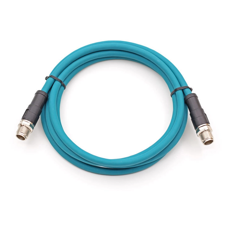 Shield x código tipo M12 8 pines conector de montaje en panel cable de ethernet