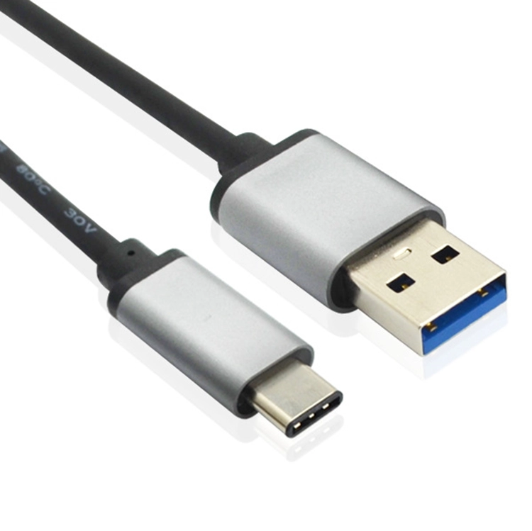 Silver aluminum alloy case USB 3.0 male connector to USB 3.1 c type c cable braid good quality