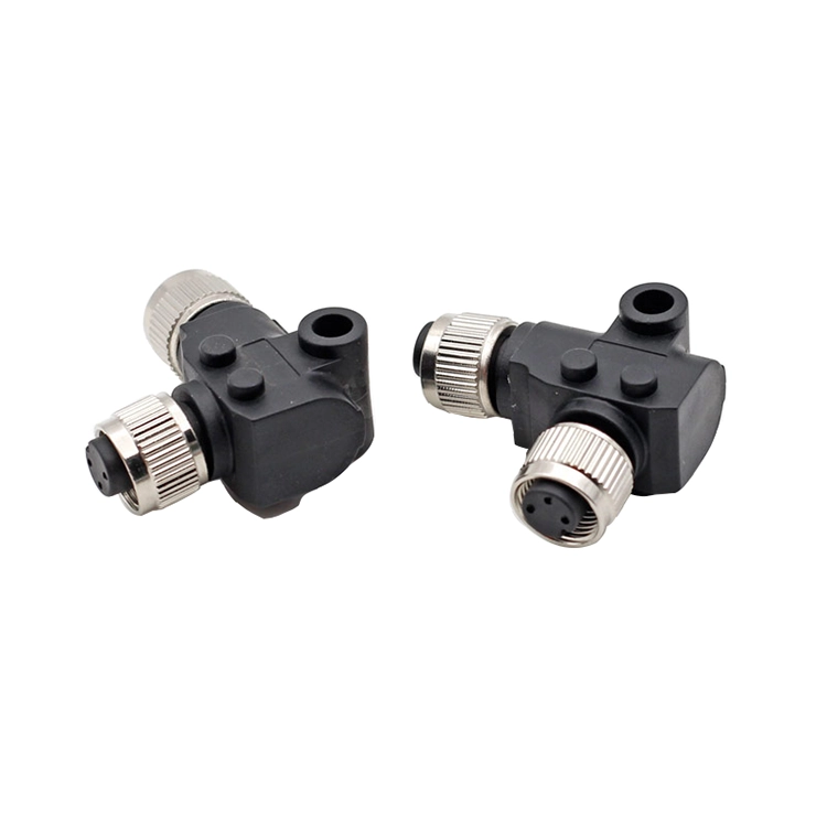 wodoszczelne złącze M12 L, rozgałęźnik M12 L, adapter żeński do żeńskiego M12