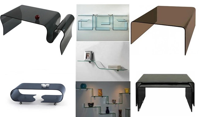 glass shelf and glass table top