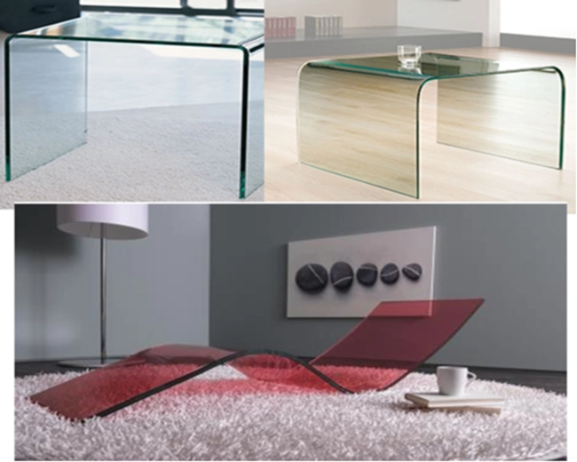 Hot bent curved glass Application