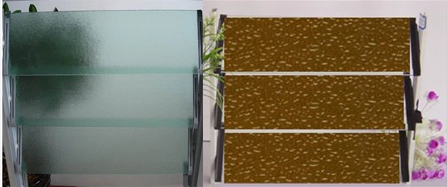 clear and bronze Nashiji louvre glass