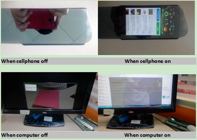 SMALL SAMPLE OF TWO WAY MIRROR