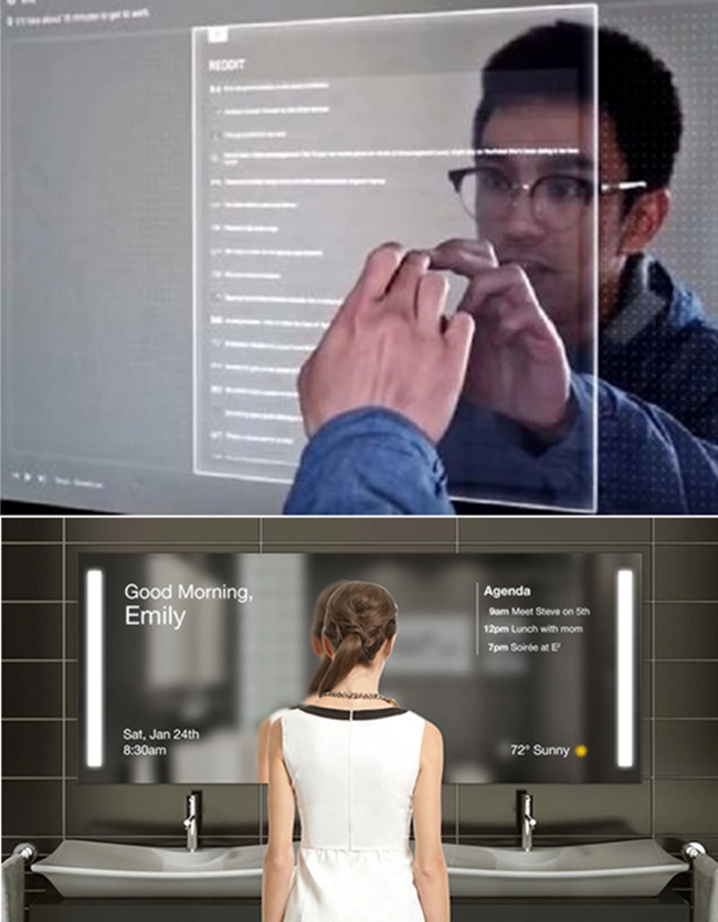 Two way mirror used for Smart mirror 