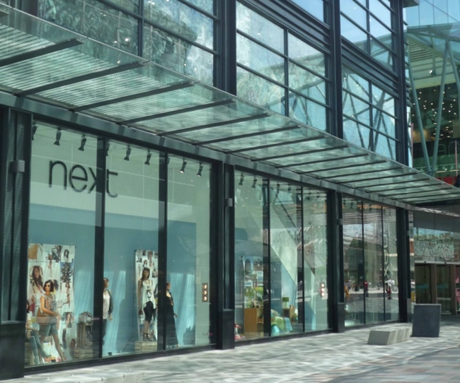Safety tempered laminated glass storefront