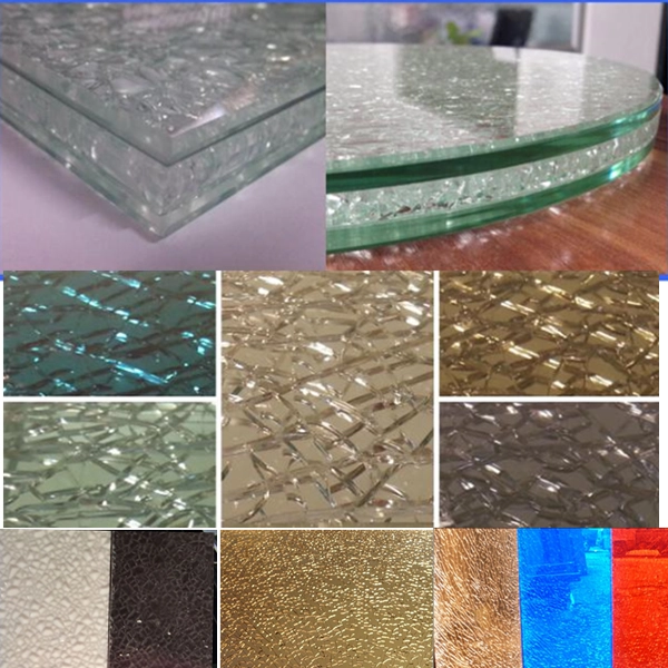 Trung Quốc chất lượng cao 15mm 19mm Ice nứt trang trí kính bàn nhà sản xuất