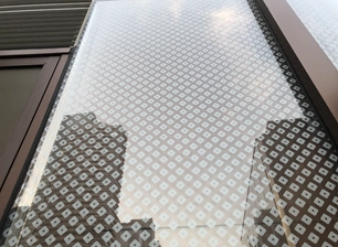 decorated facade glass