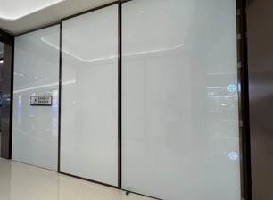 Frosted glass na pinalamutian ng pader