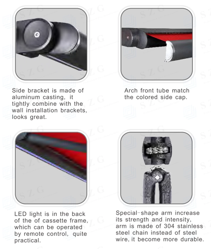 SZG Motorized Full Cassette Awning Canopy
