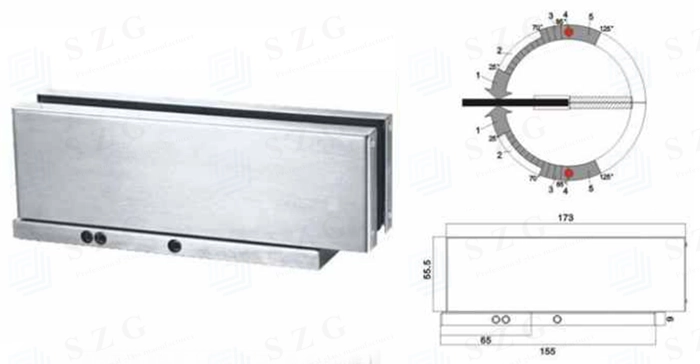 SZG tempered laninated frameless glass hinge door