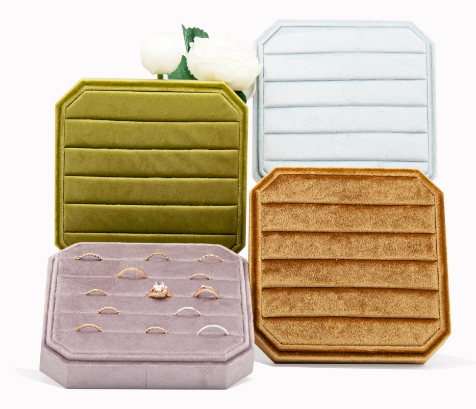 Factory wholesale customize color free logo OEM ODM ring jewelry display trays
