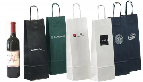China Broadway Black Matte Paper Eco Euro-Gift Bag Wine Bottle Bags With Color Printed For Wine Bottle manufacturer